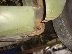 Rust in front part of sill